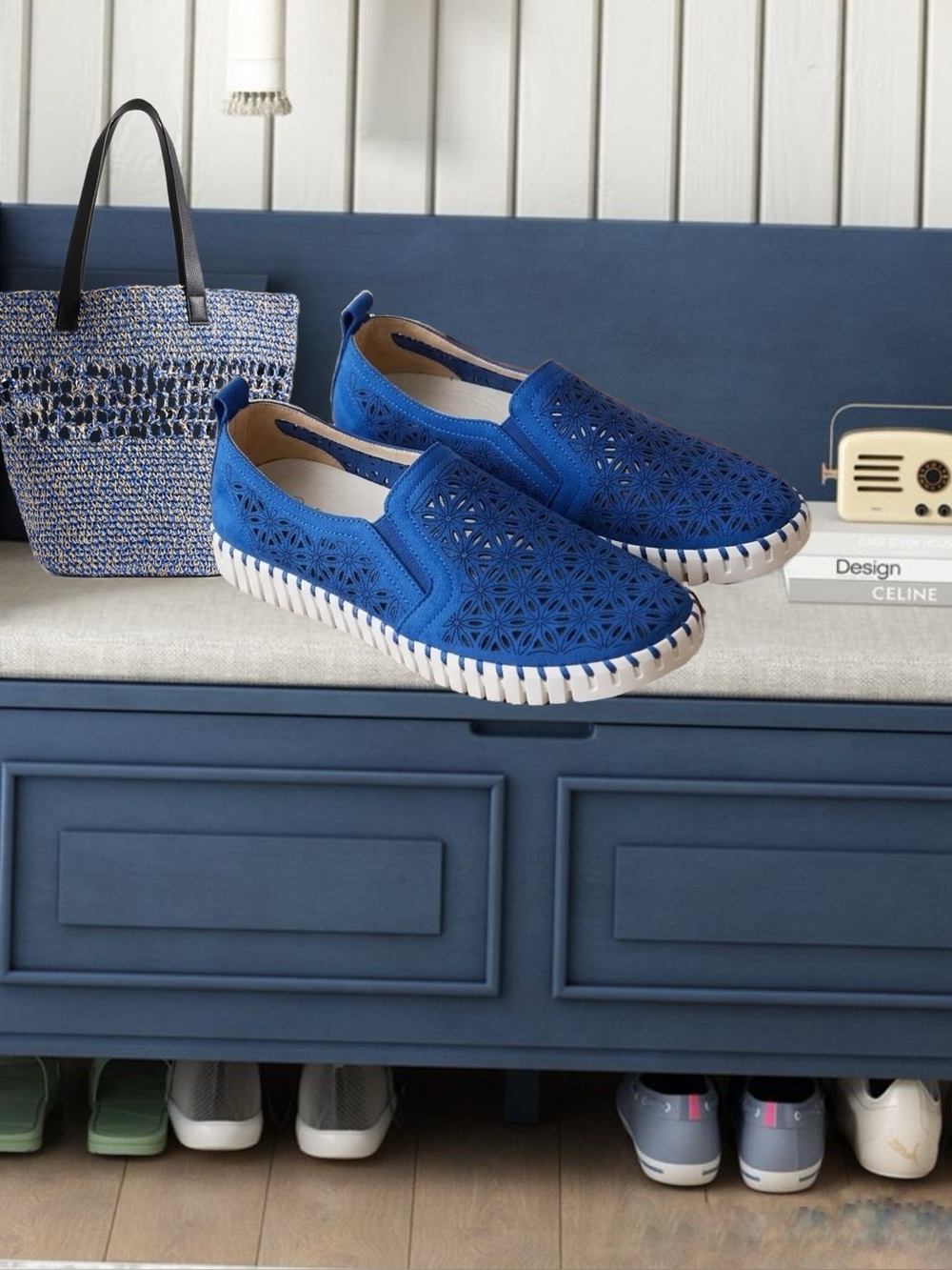 Ilse Jacobsen Tulip Laser Cut Slip-On Sneakers NIB
